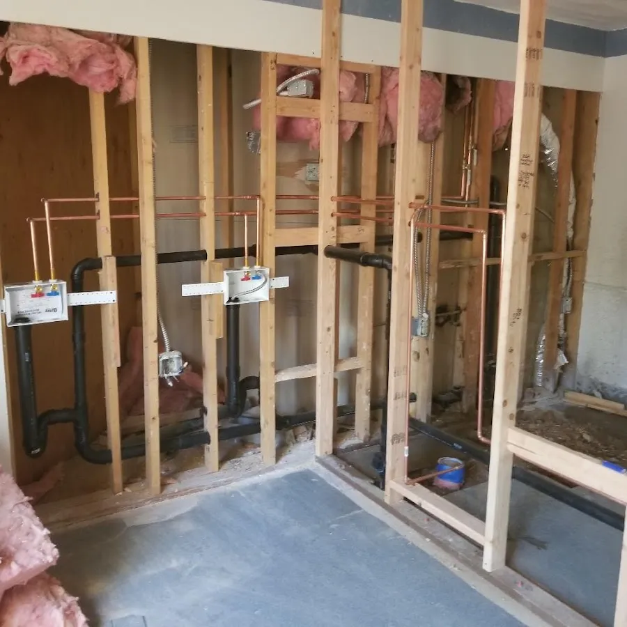 Copper pipe rough-in and plumbing installation in Richland
